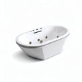 Banheira de hidromassagem oval em acrílico branco 150 x 75 x 60cm