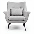cadeira de design moderno em tecido cinza com almofada incluída 80 x 80 x 90cm